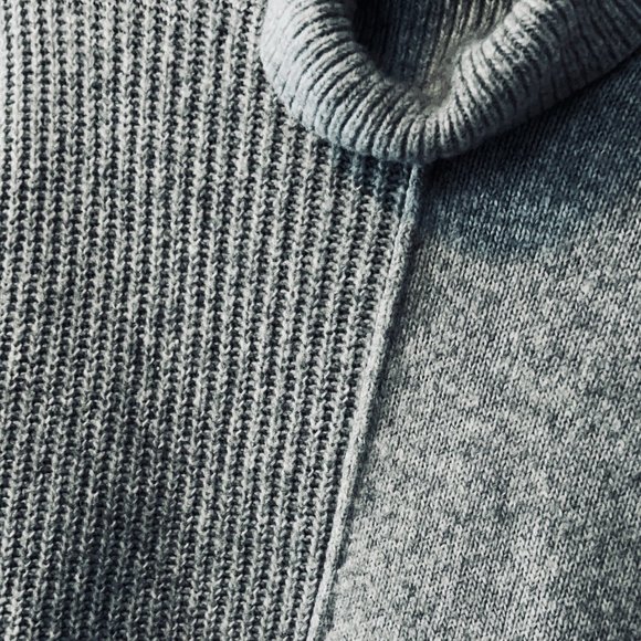 Rachel Zoe Wool Blend Cowl Neck Ribbed Sweater in Grey - Picture 4 of 5